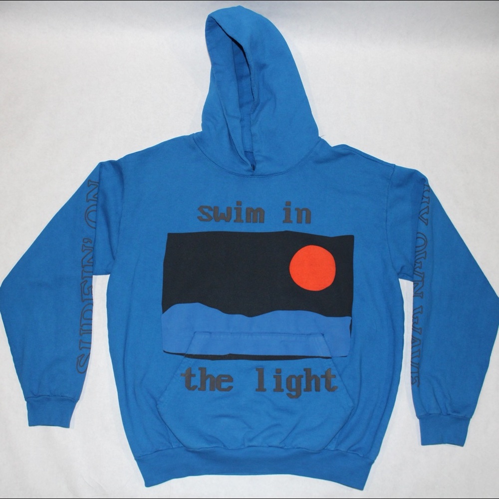 KID CUDI SWIM IN THE LIGHT ROLLING LOUD MERCH HOODIE BLUE SIZE XL 100% AUTHENTIC